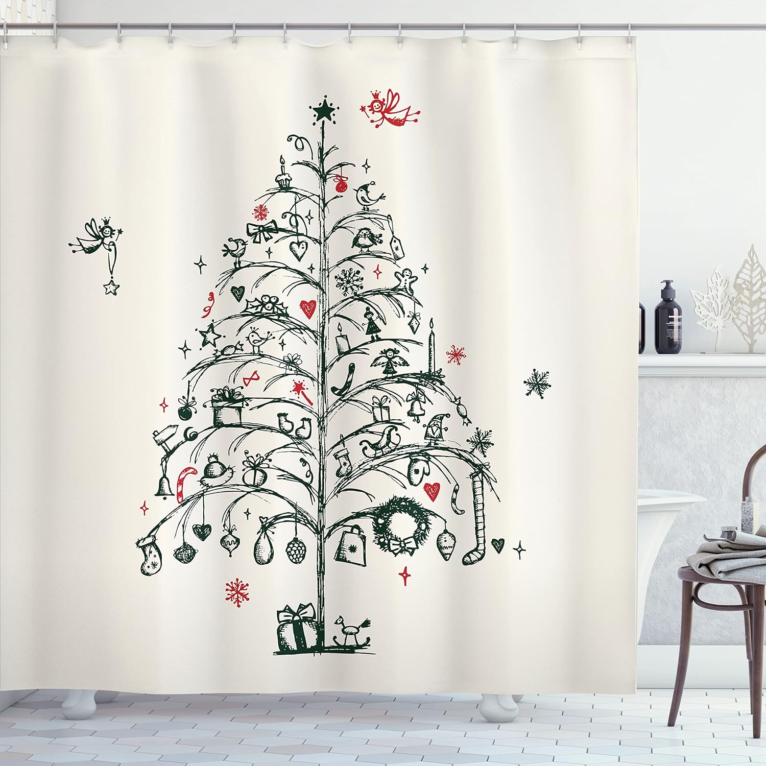 Fairytale Christmas Shower Curtain | Festive Bathroom Decor