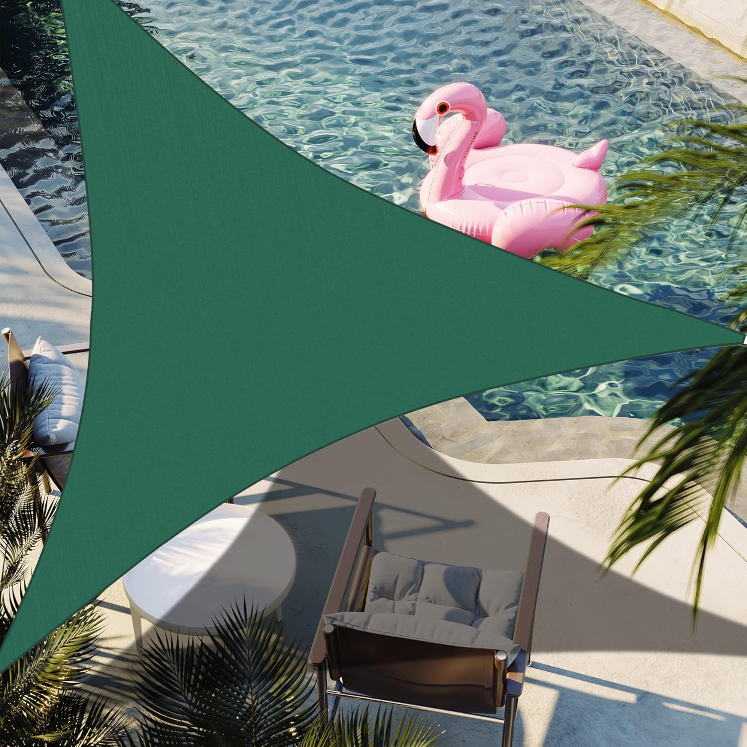 19ft x 21ft x 28.3ft Green Right Triangle Sun Shade Sail Canopy