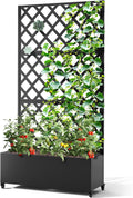 Metal Planter Box with Trellis & Wheels - Vertical Raised Garden Bed