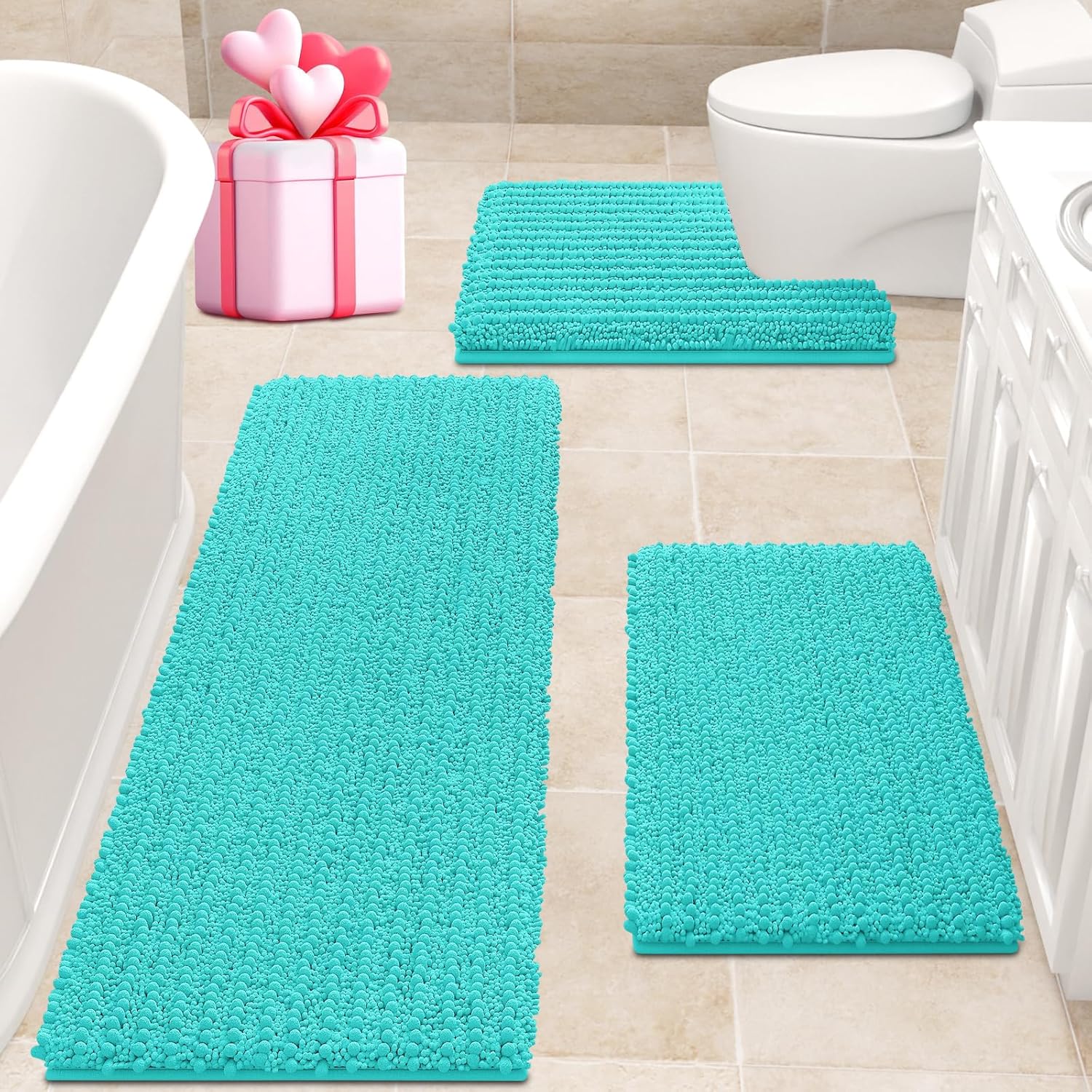 Upgrade Extra Large Teal Green Bathroom Rug Set for Luxury Comfort