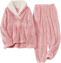 Womens Fluffy Pajamas Set Fleece Pullover Pants Oversized Plush - Cozy