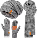 Winter Beanie Hat Scarf Gloves Set for Women - Warm 3 in 1