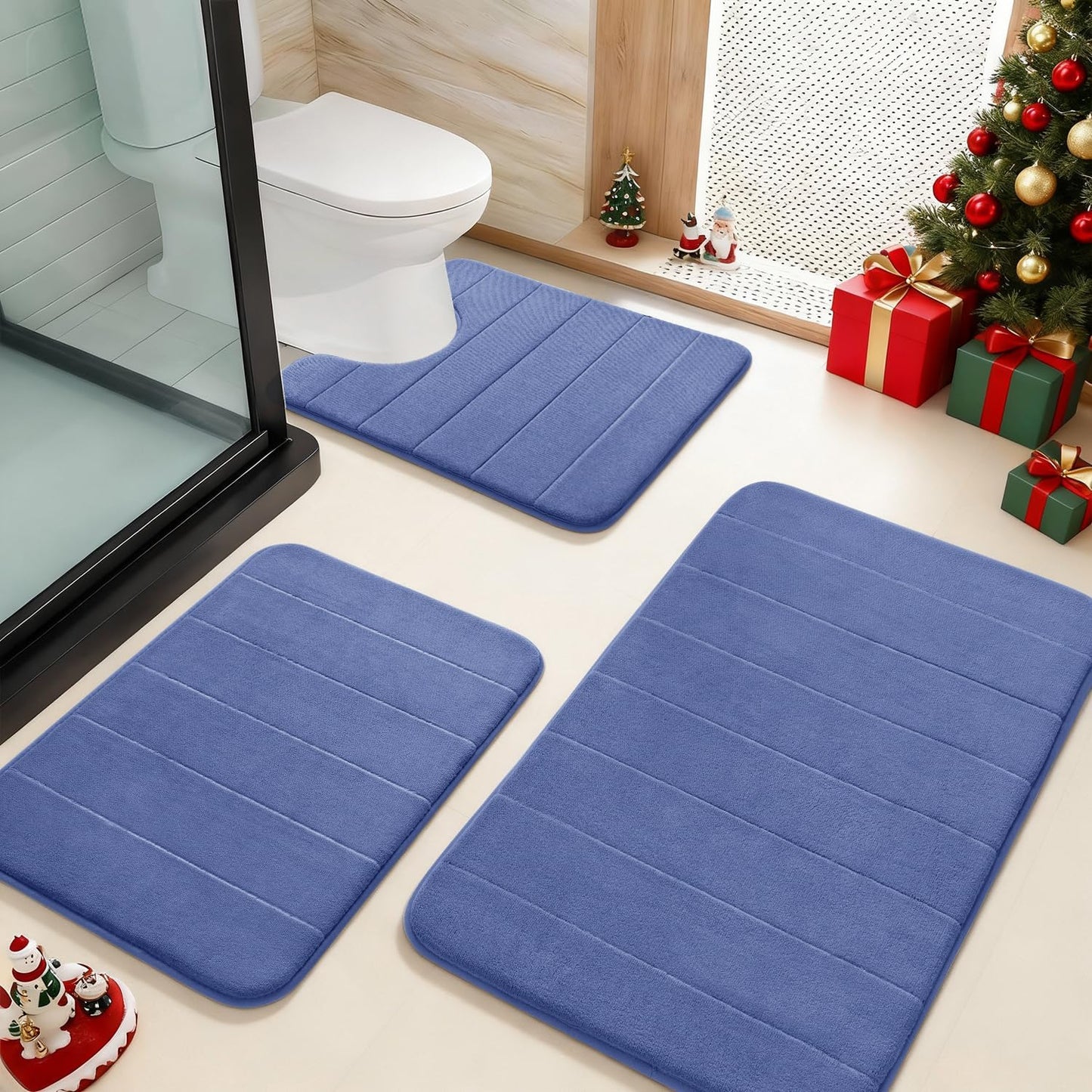 Yimobra Memory Foam Bath Mat Set - Soft Absorbent Quick Dry Rugs