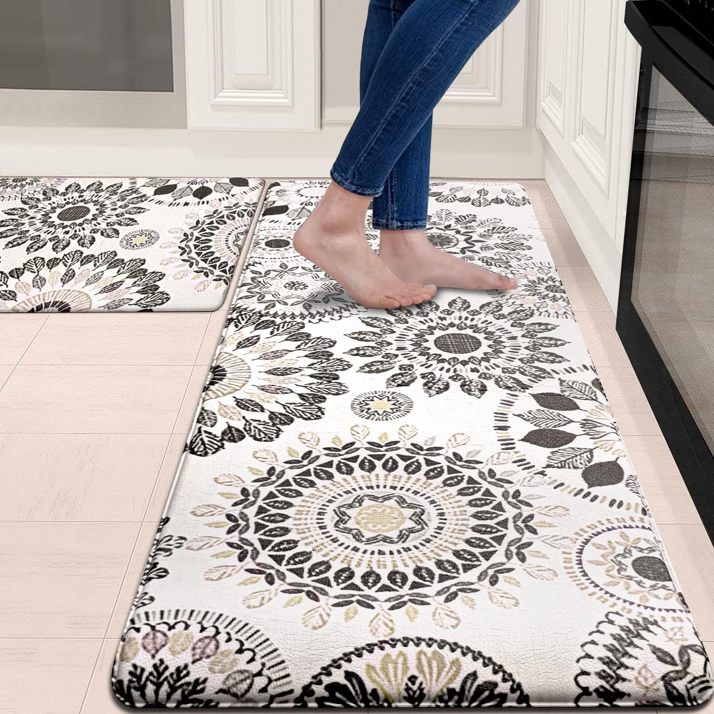 Cushioned Anti Fatigue Kitchen Mat Set for Comfort and Support