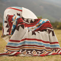 Aztec Throw Blanket 60x80 Stripe Red - Soft Sherpa Lining