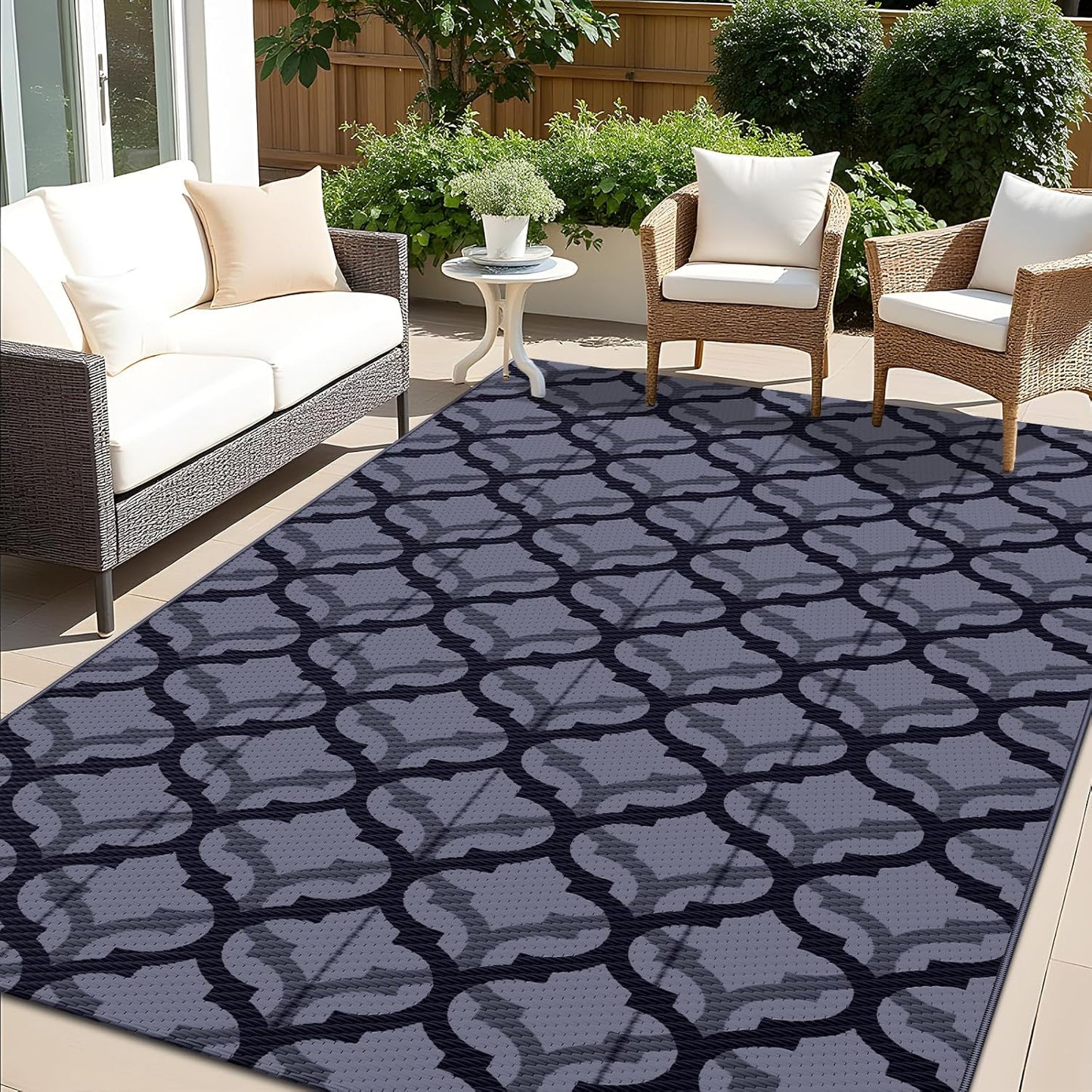 OLANLY Reversible Outdoor Rug 5x8 ft for Patio and Camping