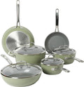 Green 10-Piece Nonstick Cookware Set - Induction Compatible
