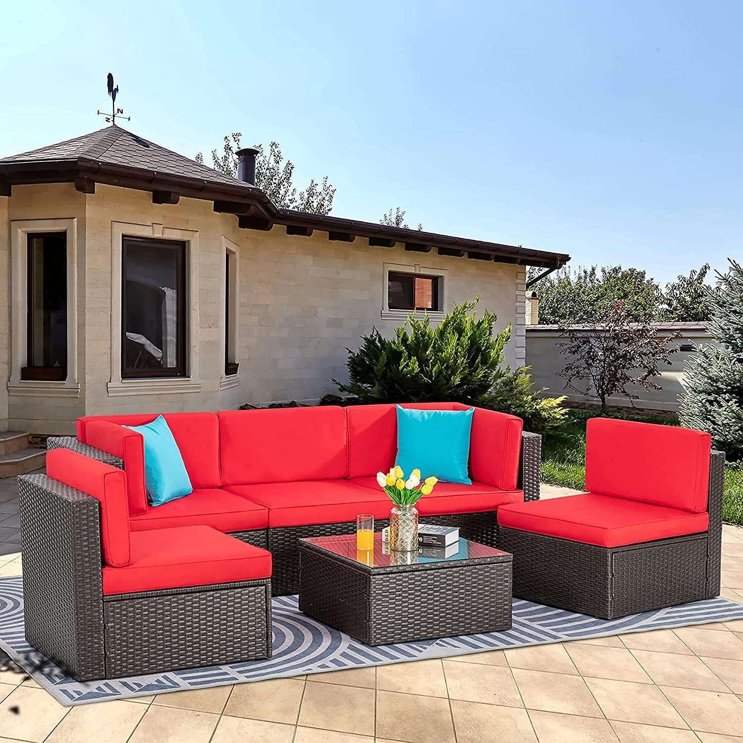 Vongrasig 6 Pieces Patio Furniture Set for Outdoor Comfort