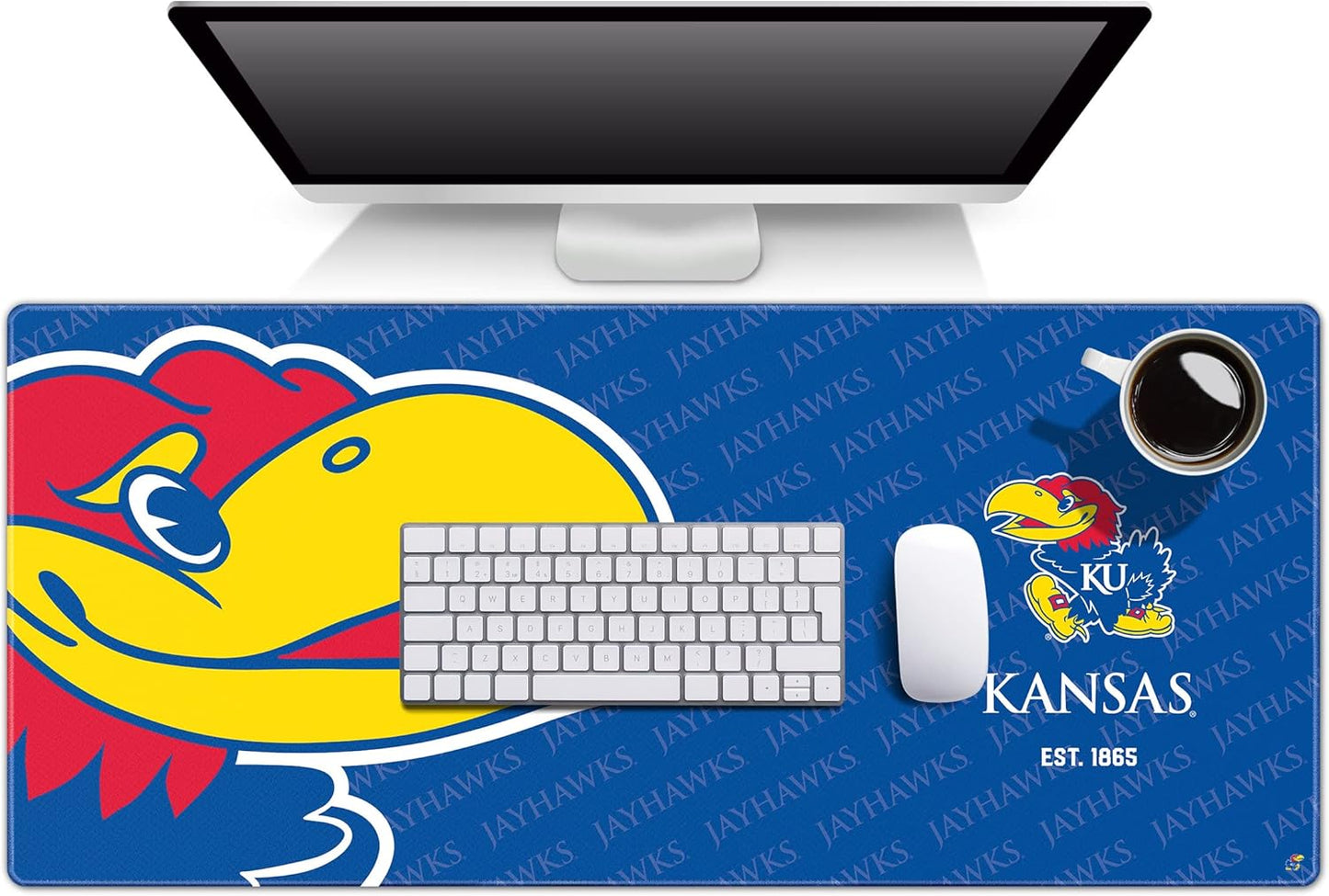 NCAA Kansas Jayhawks Logo Series Desk Pad for Fans and Gamers