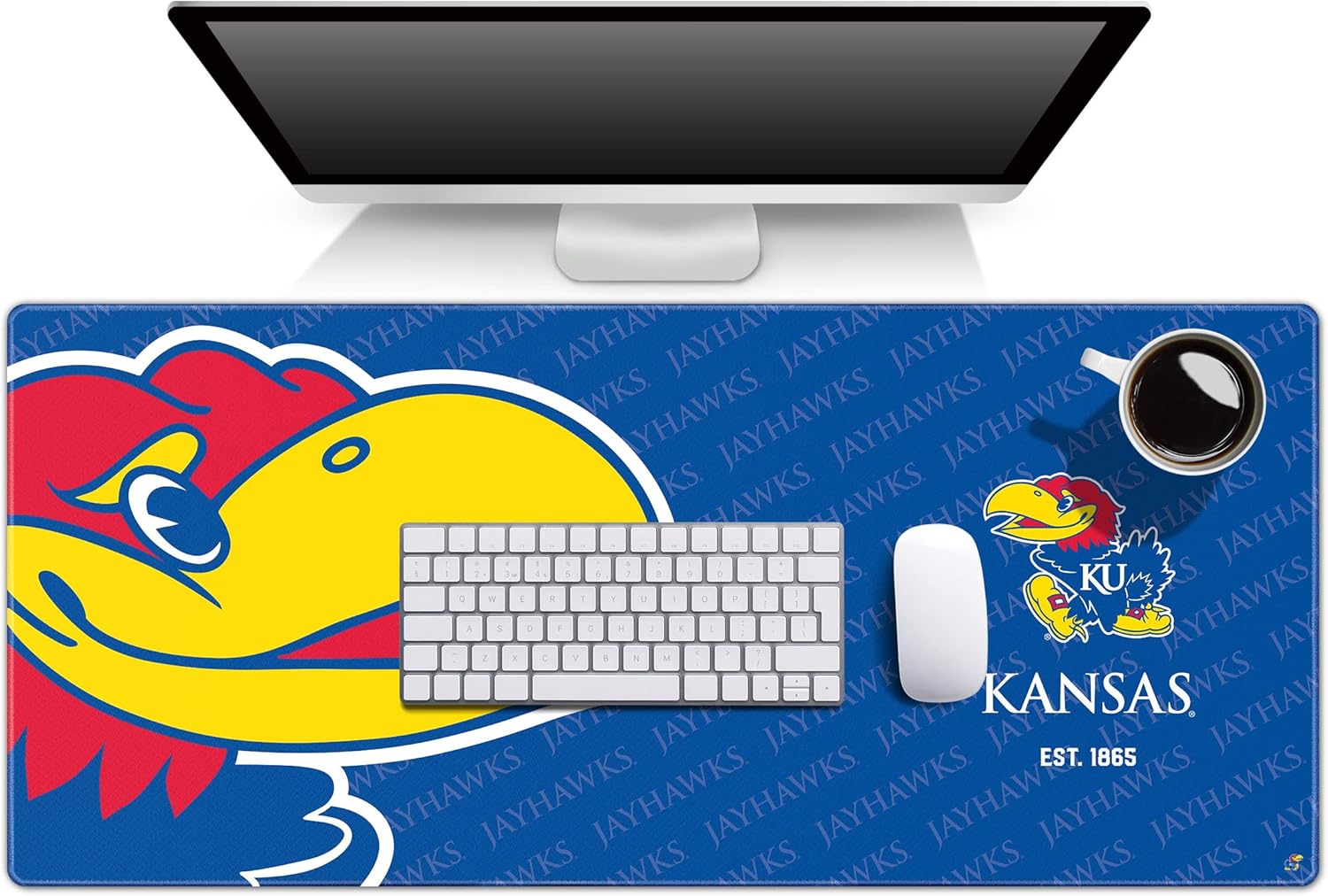 NCAA Kansas Jayhawks Logo Series Desk Pad for Fans and Gamers