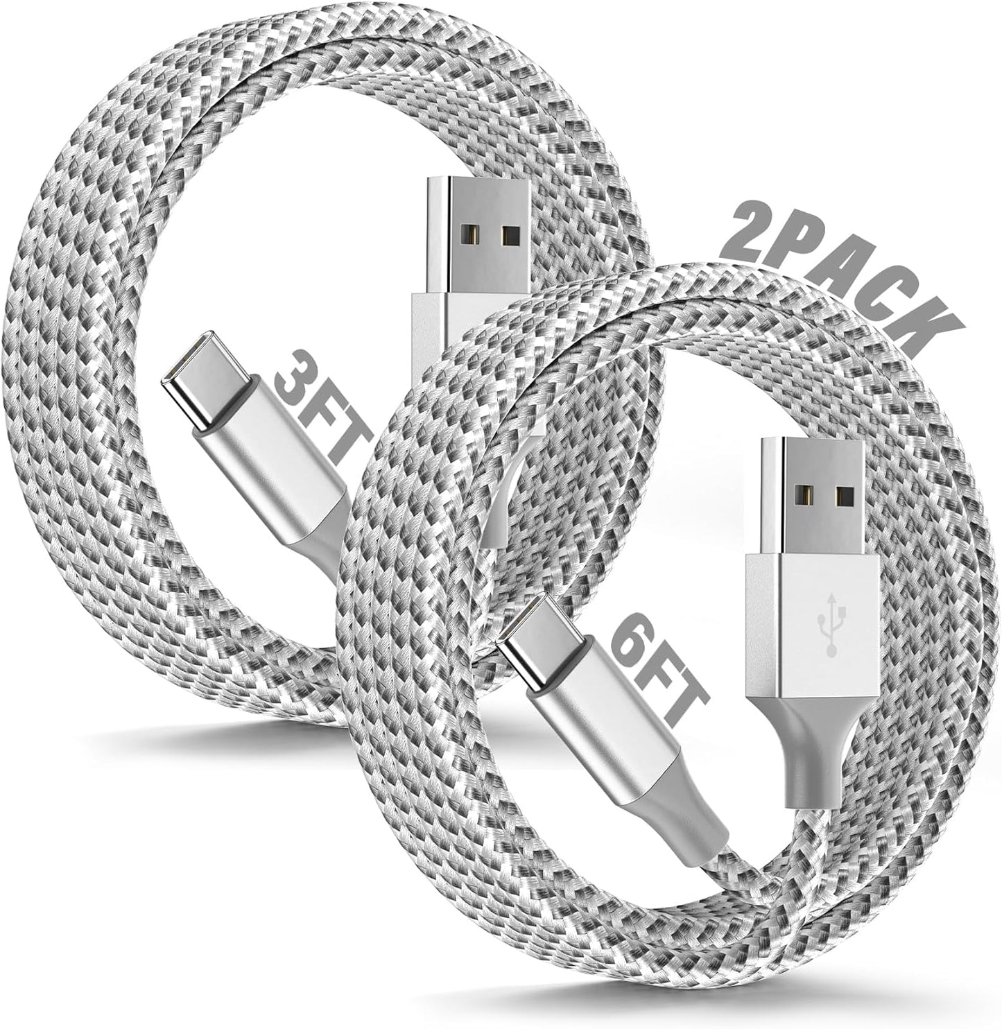 Fast Charge Carplay Cable Duo: 2Pack 3FT+6FT USB-C for iPhone 16/15 Pro Max