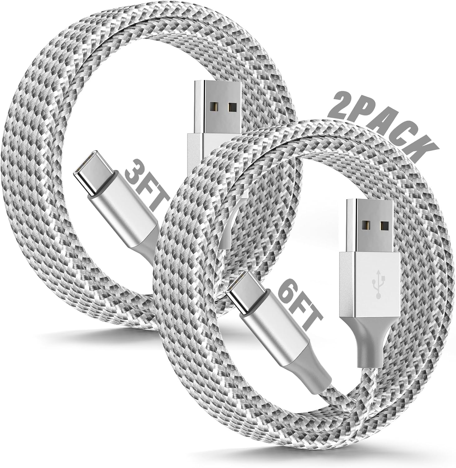 Fast Charge Carplay Cable Duo: 2Pack 3FT+6FT USB-C for iPhone 16/15 Pro Max