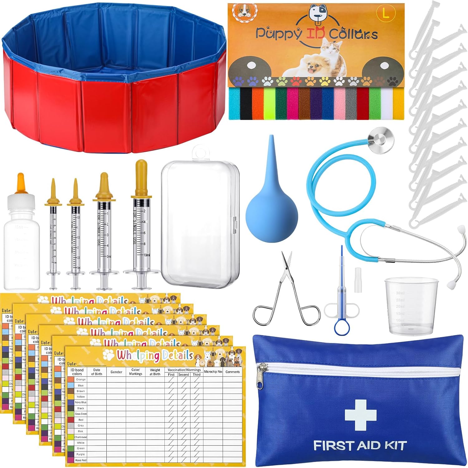 57 Pcs Puppy Kitten Whelping Supplies for Newborn Pets Care