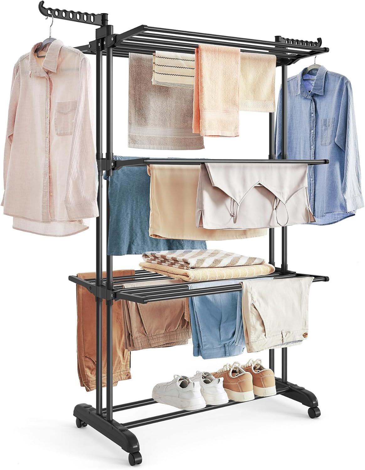 SONGMICS 4-Tier Clothes Drying Rack Stand for Easy Drying
