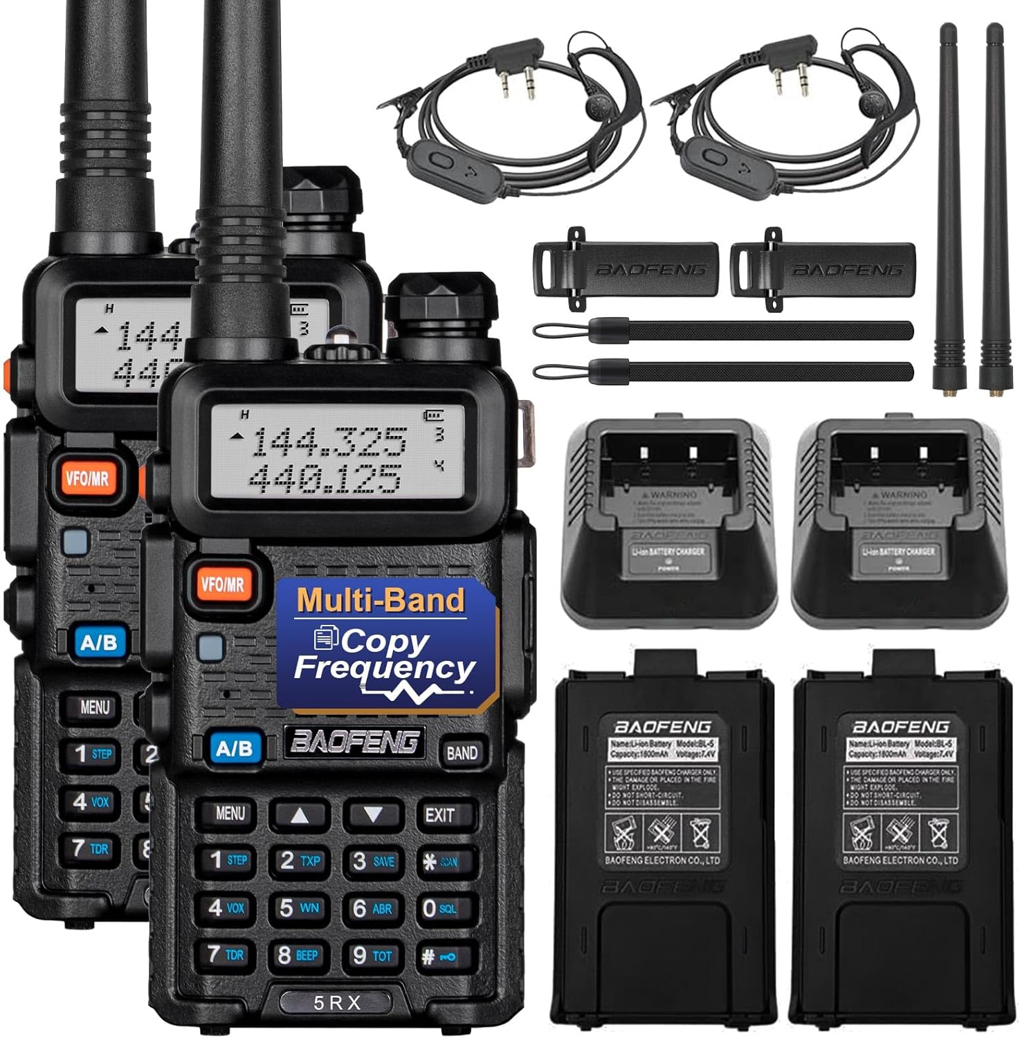 Baofeng 5RX Ham Radio - Multi-Band Walkie Talkies for All Needs