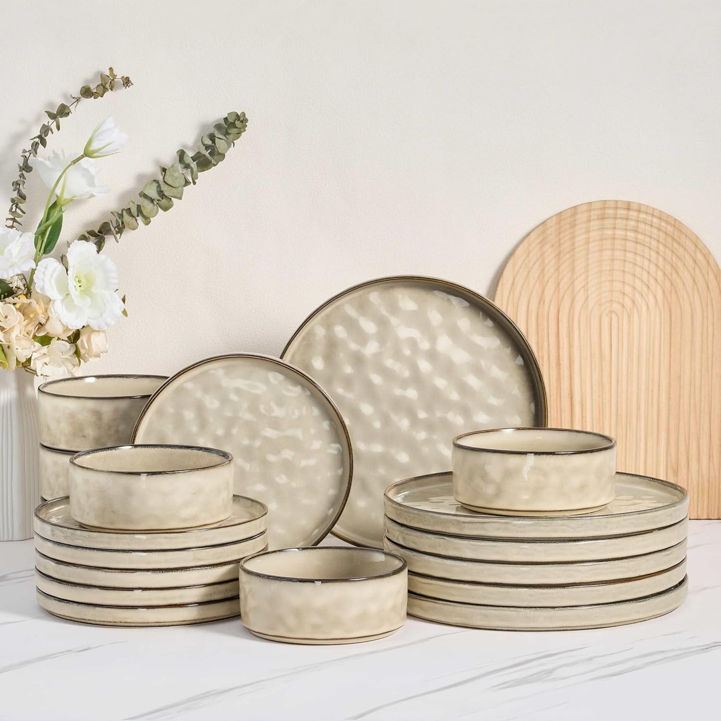 Herogo Dinnerware Dishes Sets for 6 - Elegant 18 Piece Set