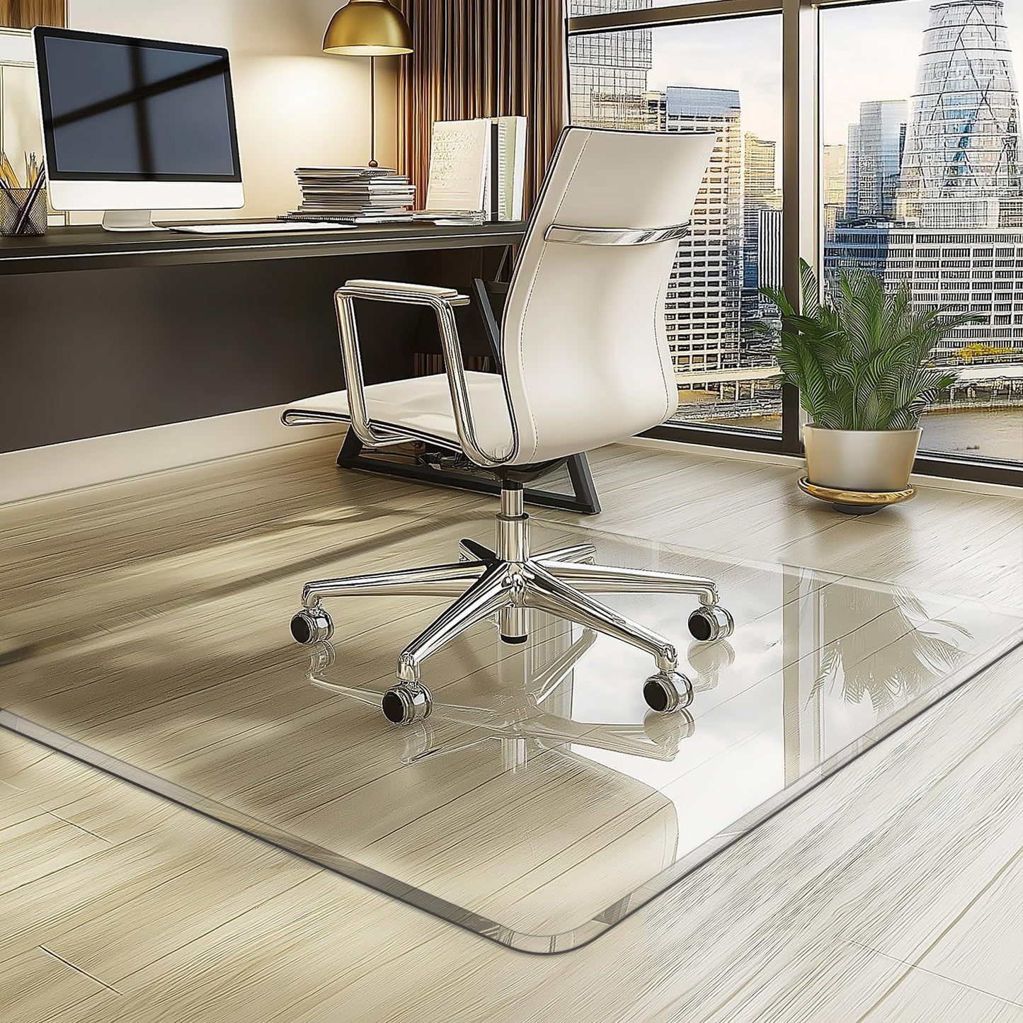 VASUHOME Premium Tempered Glass Chair Mat for Office Floors
