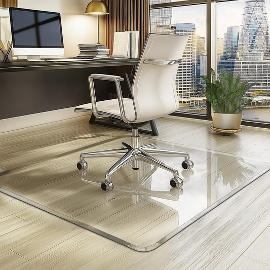 VASUHOME Premium Tempered Glass Chair Mat for Office Floors