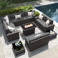 LayinSun 13-Piece Outdoor Patio Furniture Set with 44in Fire Pit