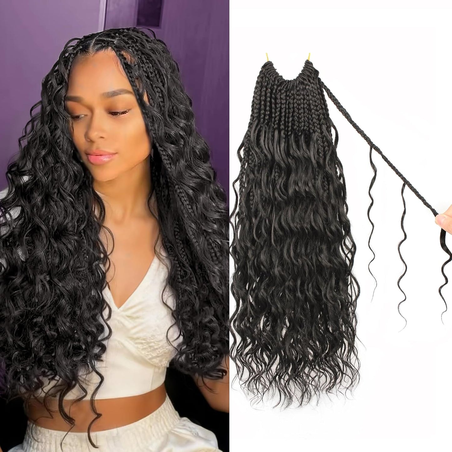 Goddess Box Braids Crochet Hair for Black Women - 14 inch Style