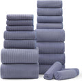 18 Piece Bath Towels Set - Soft Quick Dry Family Towels