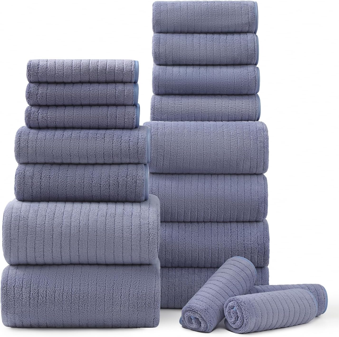18 Piece Bath Towels Set for Home, Spa, and Hotel Use