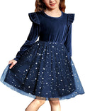 Arshiner Toddler Tutu Dress Long Sleeve Velvet Tulle - Soft & Festive