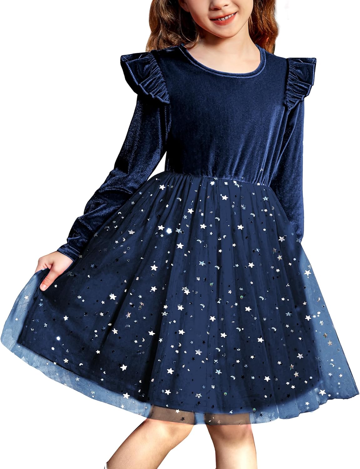 Toddler Tutu Dresses for Girls - Velvet Tulle Long Sleeve Style