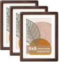 Axeman 6x8 Picture Frame Set of 3 - Solid Walnut Frames for Wall