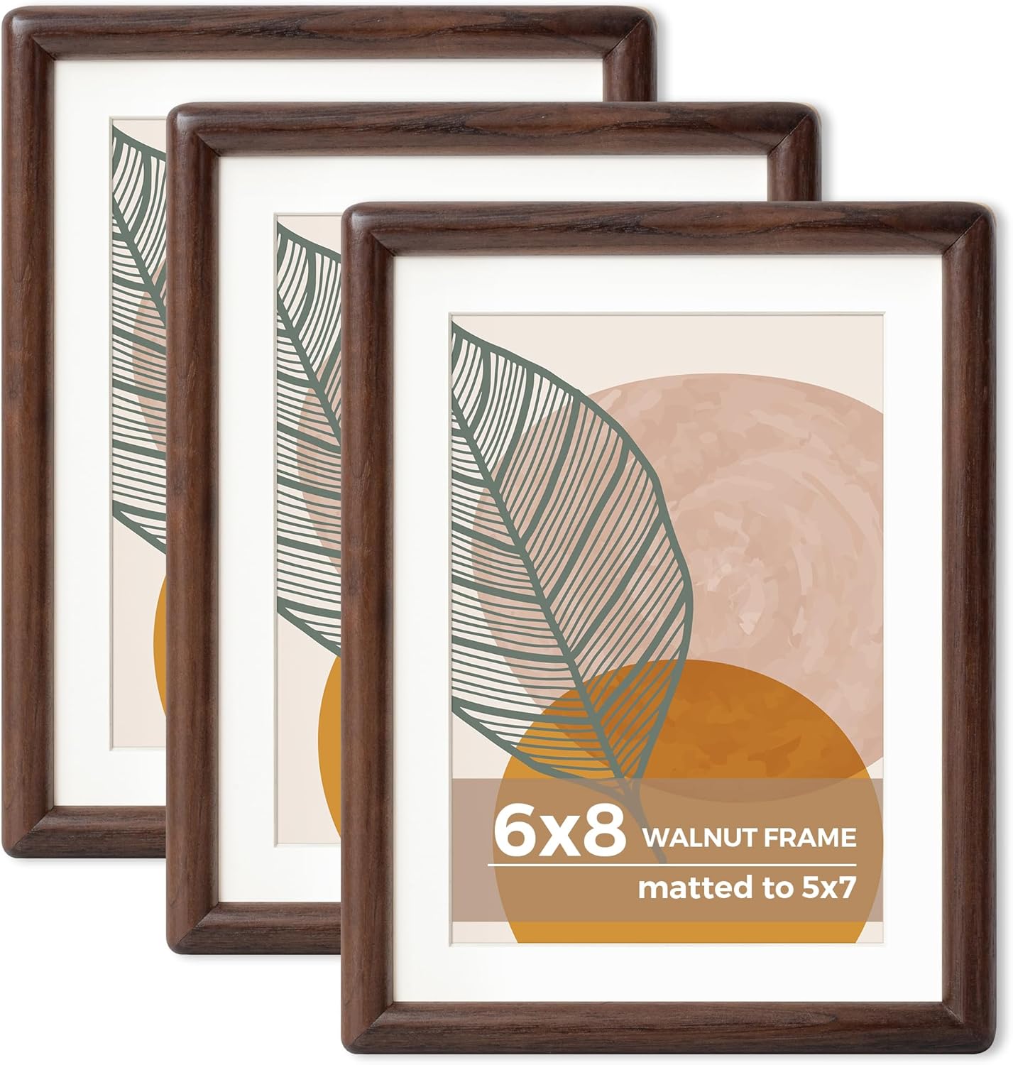 Axeman 6x8 Picture Frame Set of 3 - Solid Walnut Elegance