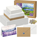 50 Pack Foldable Watercolor Cards with Envelopes 5x7 - Premium 140lb