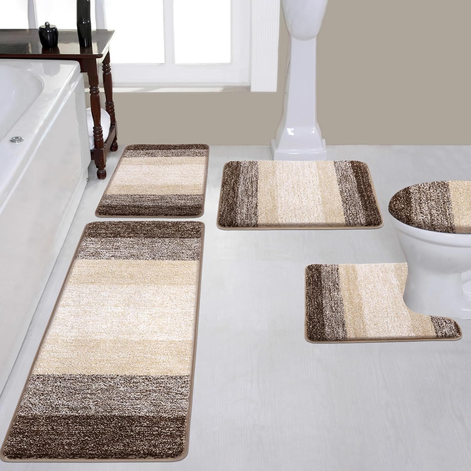 Bsmathom Bathroom Rugs Sets 5 Piece for Luxurious Comfort