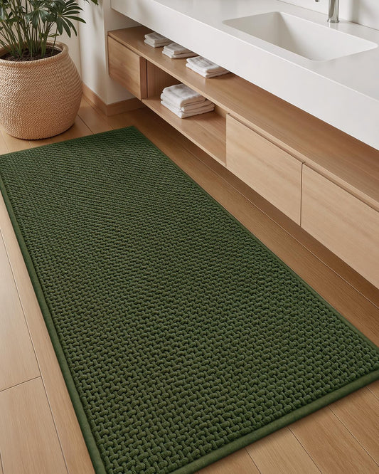 Color&Geometry Chenille Pile Large Bathroom Rugs for Comfort