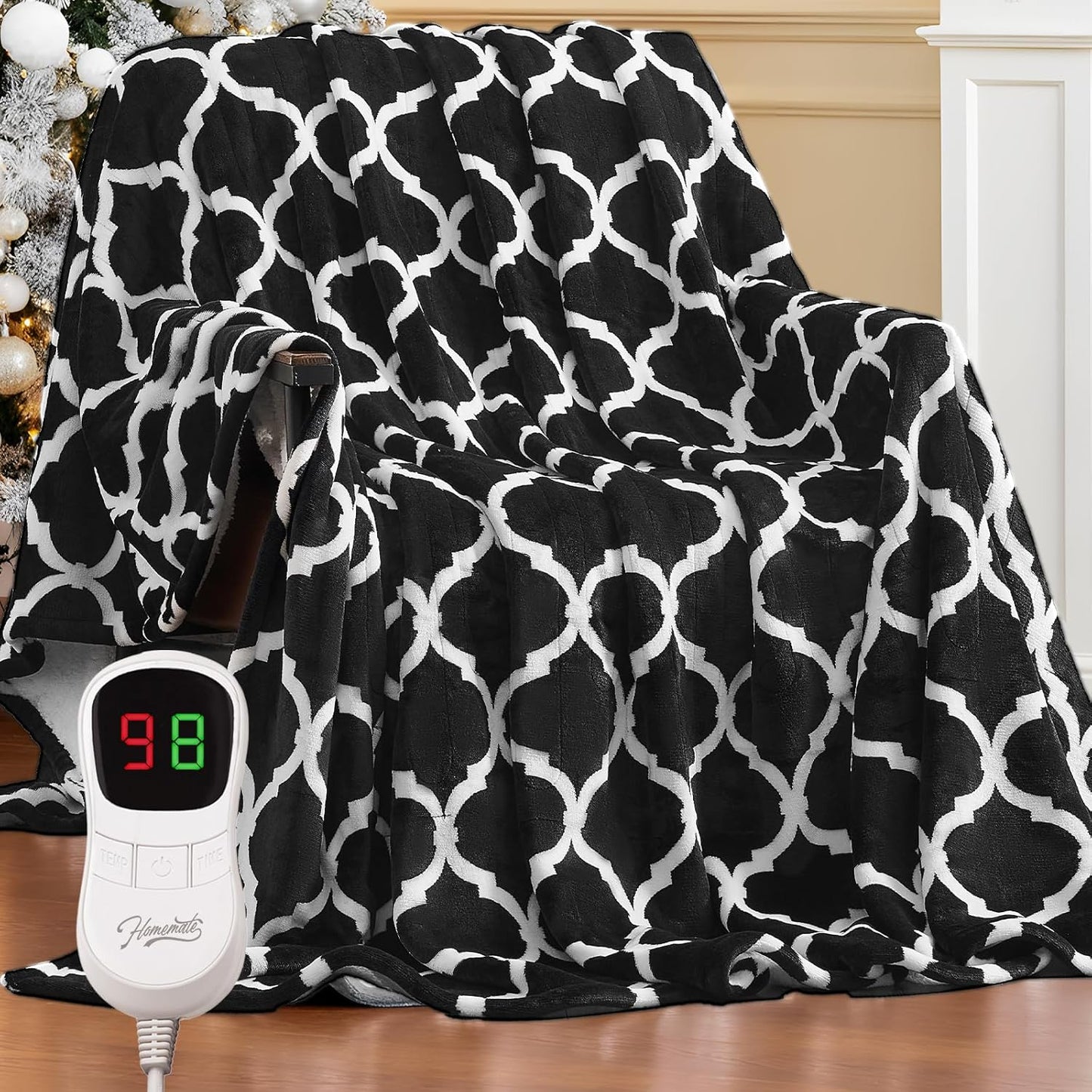 Homemate Heated Blanket Electric Throw - Soft Cozy Flannel