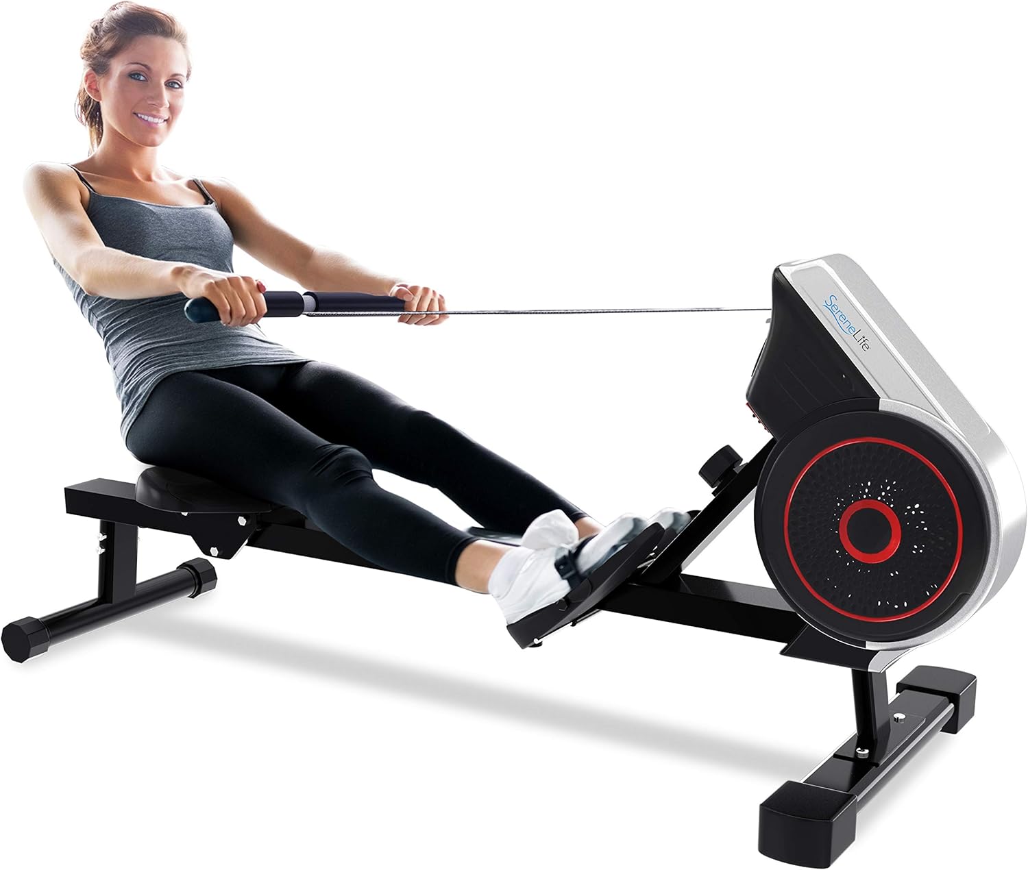 SereneLife Air Rowing Machine - Total Workout Data - Home or Gym