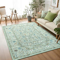 Vasofe 4x6 Area Rug Vintage Floral Low Pile - Washable and Non-Slip
