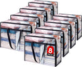 Clear Clothes Storage Bags 8 Pack 40L - Durable Vinyl Organizers