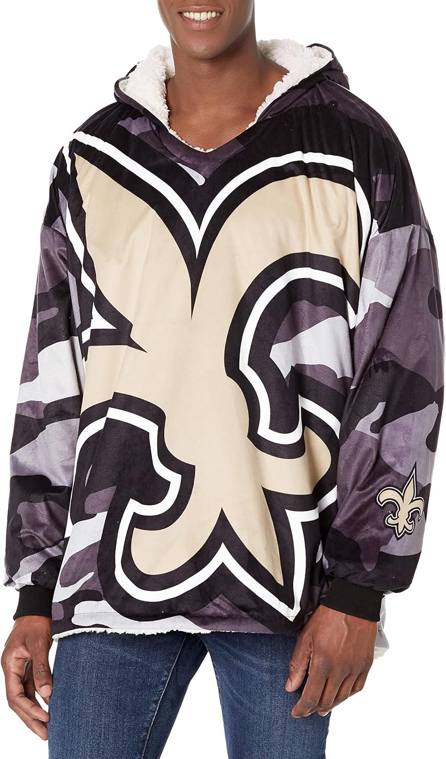 foco NFL Team Logo Reversible Oversized Sherpa Hoodie
