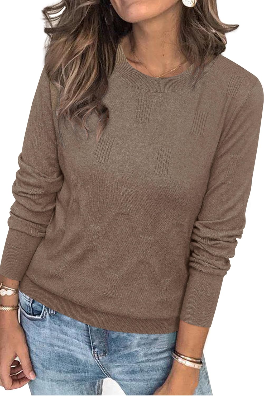 Arach&Cloz Women's Soft Knit Sweater for Casual Fall Style
