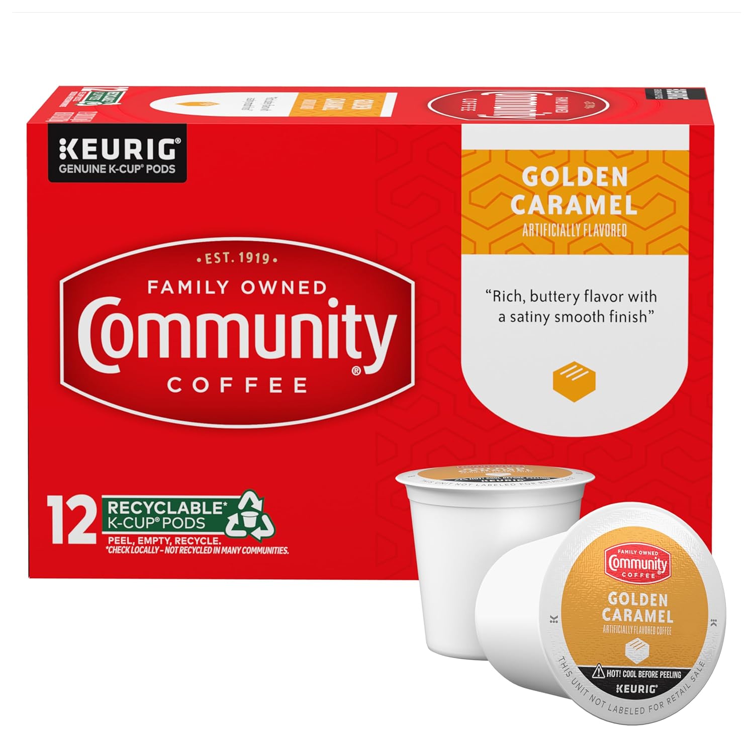 Rich Caramel Bliss: Community Coffee Keurig Compatible 12 Ct Box