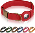 AirTag Dog Collar Genuine Leather with AirTag Holder - XL Fit