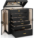 Large Jewelry Box Organizer with Mirror and Lock - Travel Friendly