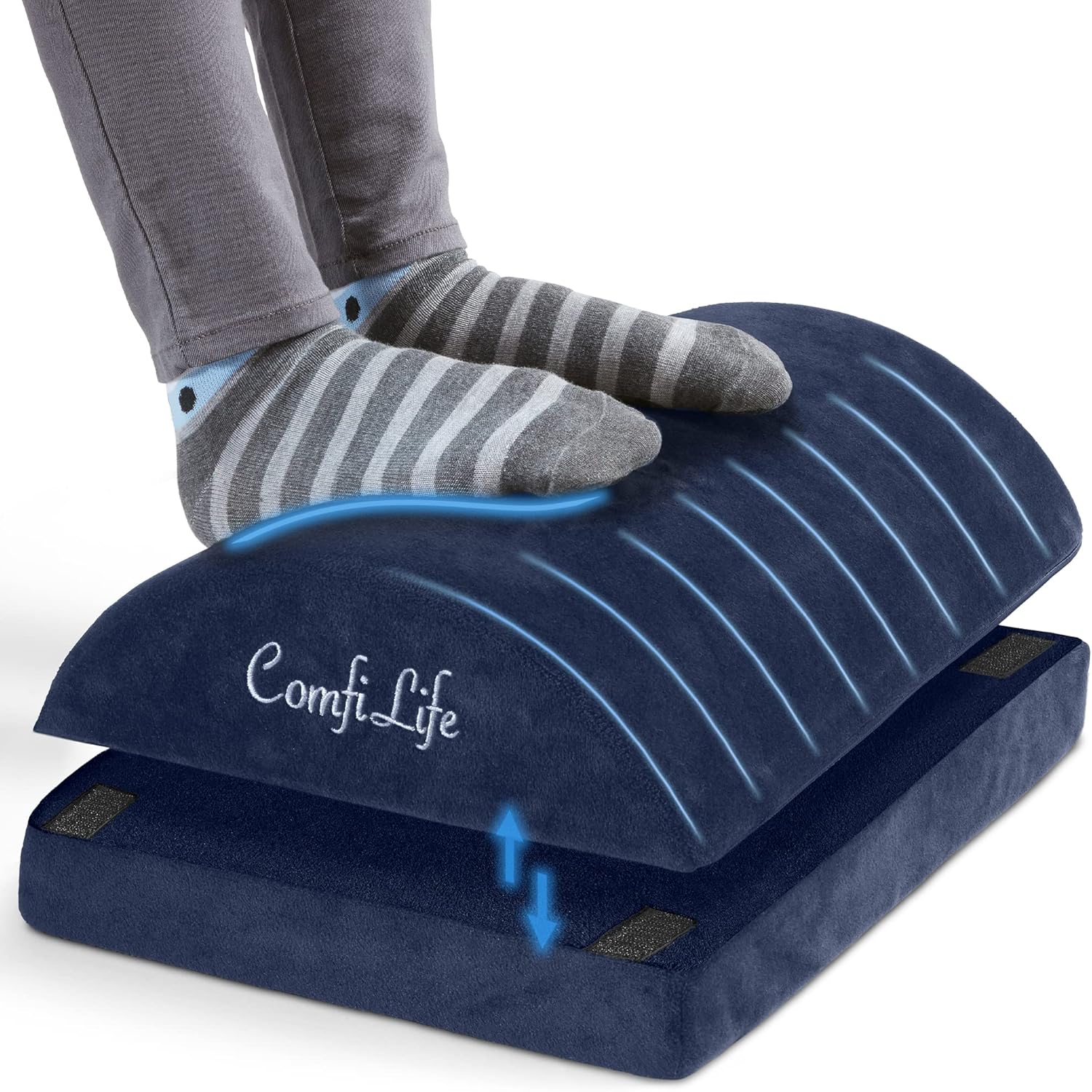 ComfiLife Foot Rest for Under Desk - Adjustable Memory Foam Stool