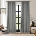 Charcoal Grey Blackout Linen Curtains for Modern Living Rooms