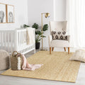 LEEVAN Hand-Woven Washable Rug - Versatile Indoor/Outdoor 4x6 Tan/Cream