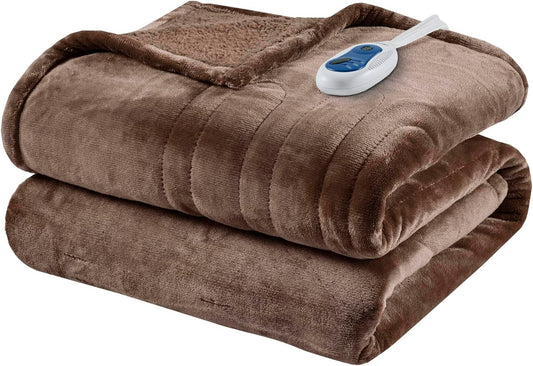 Beautyrest Heated Blanket - Soft, Warm, Reversible Plush Throw