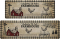 Farmhouse Kitchen Rugs Anti Fatigue 2 Piece Set for Comfort
