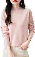Women's 100% Merino Wool Seamless Mock Neck Sweater - Soft Pullover