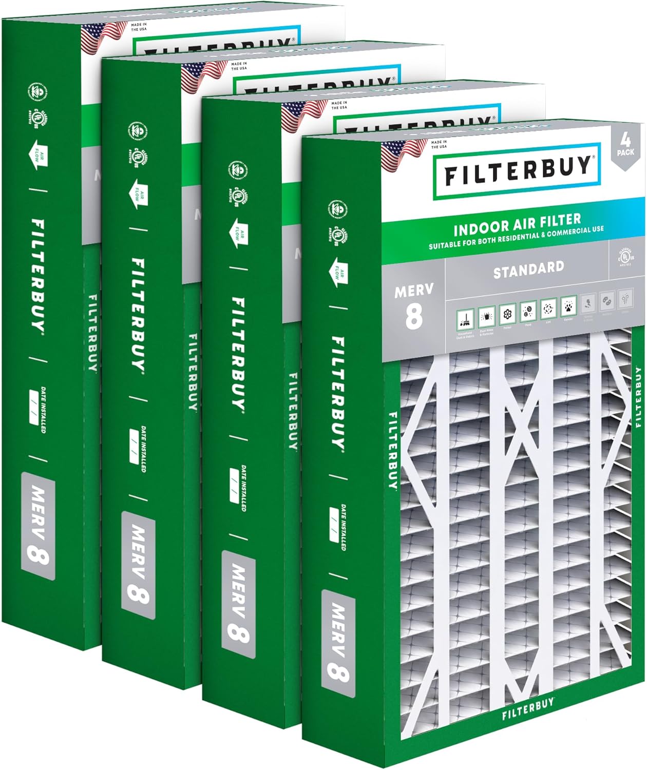 Filterbuy 16x28x6 Air Filter MERV 8 for Dust & Allergy Defense