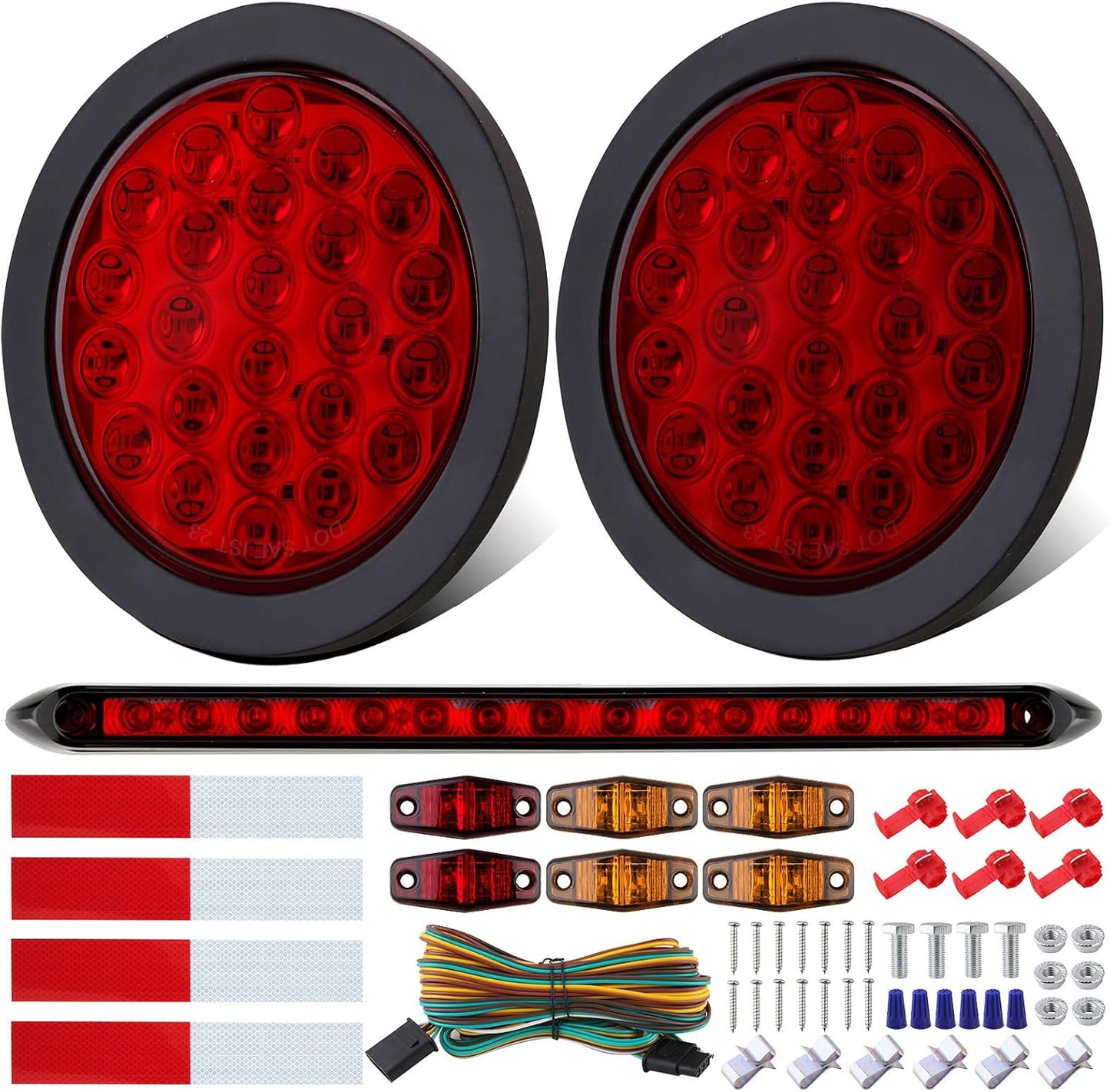 4 Inch Round LED Trailer Tail Lights Kit for Safe Driving